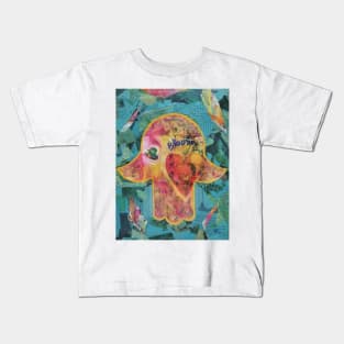 Bloom Hamsa by Harriette Knight Kids T-Shirt